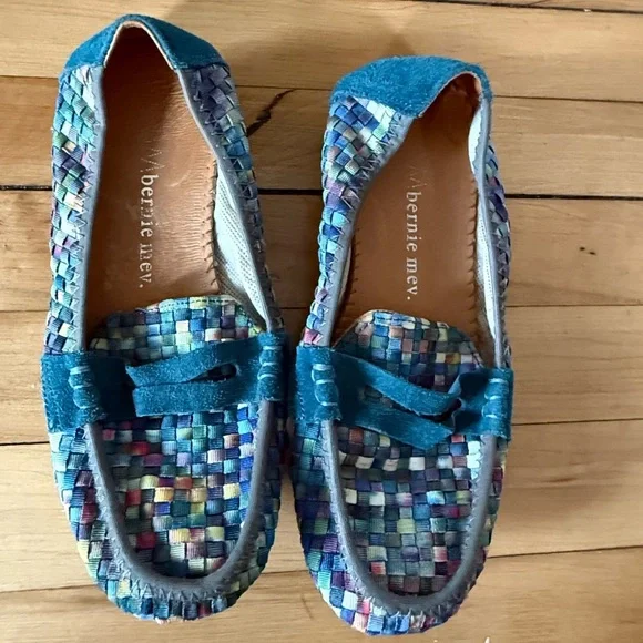 Bernie Mev. Blue Camilo Loafer‎ woven confort slip on shoes - Picture 2 of 6